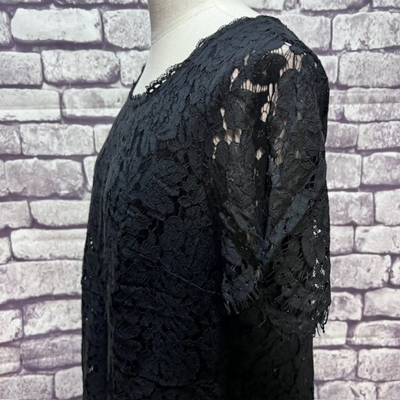 Isaac Mizrahi Black Lace Top Size 1X - Picture 5 of 10